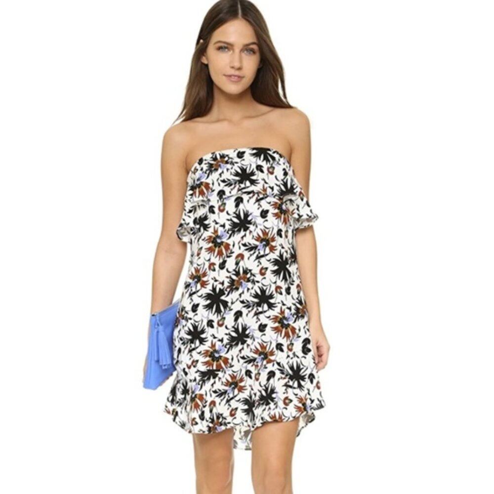 A.L.C. Romy Silk Floral Strapless Mini Dress